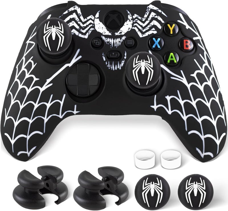 PlayRealm Silicone Skin Cover Sticker x 1 & Extender Grips x 2 for Xbox Series/One Controller Venom - Image 1